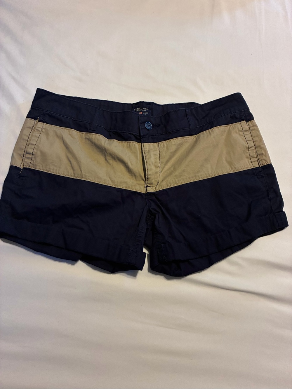U.S. Polo Assn. Navy and Khaki Two-Tone Women’s Shorts